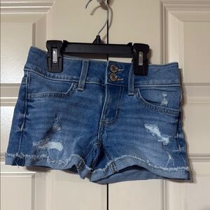 Distressed Blue Denim Shorts